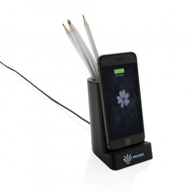 Logo trade promotional merchandise image of: Light up logo 5W wireless charging pen holder